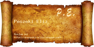 Peszeki Eliz névjegykártya